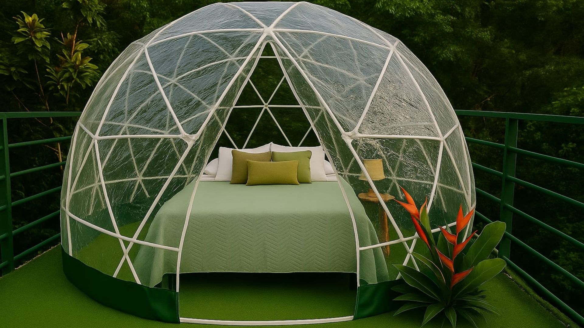 The green Jungle House Tree bubble Costa Rica
